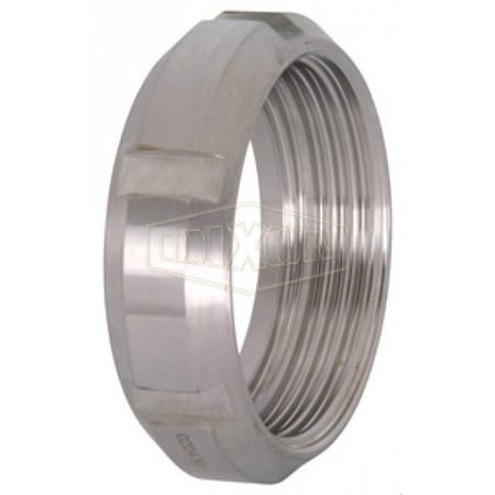 SMS Round Nut, Fitting/Connector Type: Nut, DN25 Nominal Size, 3/4 In Thickness, 304 SS, 2.01 In Dia